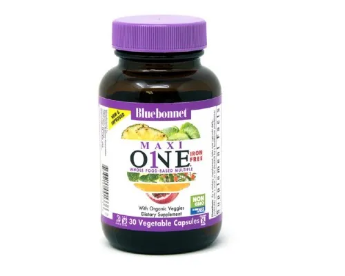 Вітамін Bluebonnet Nutrition Мультивітаміни без заліза, MAXI ONE Iron Free, 30 вегетаріан (BLB0133)