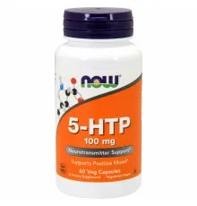 Аминокислота Now Foods 5-HTP (Гидрокситриптофан), 100мг, 60 вегетарианских капсул (NOW-00105)