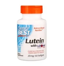 Аминокислота Doctor's Best Лютеин, Lutein with Lutemax 20 мг, 60 желатиновых капсул (DRB00369)