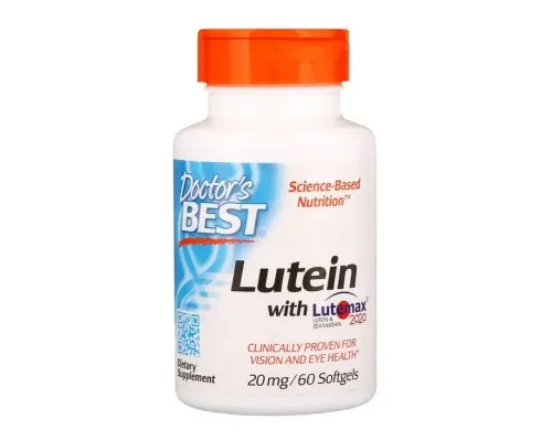 Аминокислота Doctor's Best Лютеин, Lutein with Lutemax 20 мг, 60 желатиновых капсул (DRB00369)