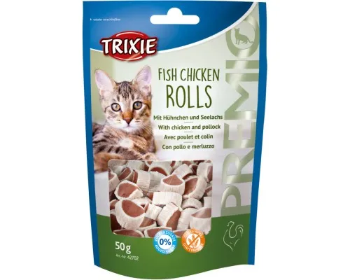 Лакомство для котов Trixie Premio Rolls с курицей и сайдой 50 г (4011905427027)