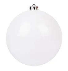 Ялинкова іграшка Novogod`ko куля пластик, 20 cм, біла, глянець (974074)