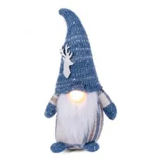 Новорічна фігурка Novogod`ko Гном в блакитному колпаку, 31 см, LED ніс (974645)