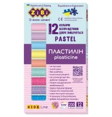 Пластилин ZiBi Pastel 12 цветов 8 пастель + 4 глитера 200 г (ZB.6240)