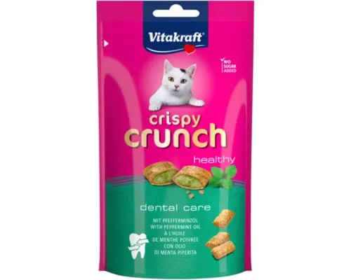 Ласощі для котів Vitakraft Crispy Crunch подушечки для зубів з мятою 60 г (4008239288134)