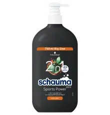 Шампунь Schauma Men Sports Power 2 в 1 с экстрактом эвкалипта для волос и тела 750 мл (9000101681307)