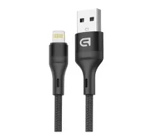 Дата кабель USB 2.0 AM to Lightning 1.0m AR87 3A black Armorstandart (ARM64037)