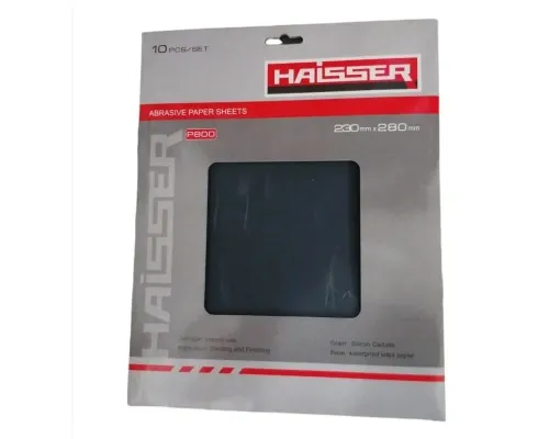 Наждачний папір HAISSER 230мм x 280мм, зерно 360, 10шт в уп. (118551)