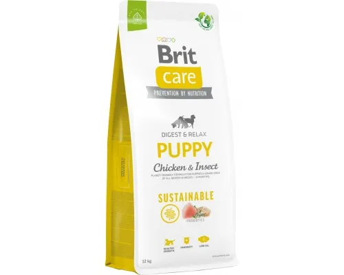 Сухий корм для собак Brit Care Dog Sustainable Puppy з куркою та комахами 12 кг (8595602558629)