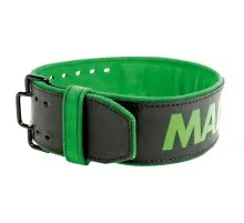 Атлетичний пояс MadMax MFB-302 Quick Release Belt шкіряний Black/Green XL (MFB-302_XL)