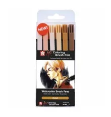 Художній маркер KOI набір Coloring Brush Pen, PORTRAIT 6 кольорів (8712079448714)