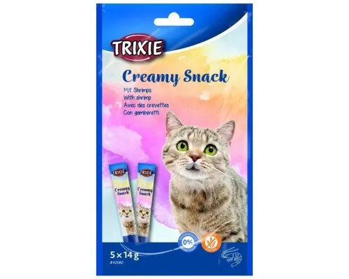 Ласощі для котів Trixie Creamy Snacks креветки 5х14 г (4011905426822)