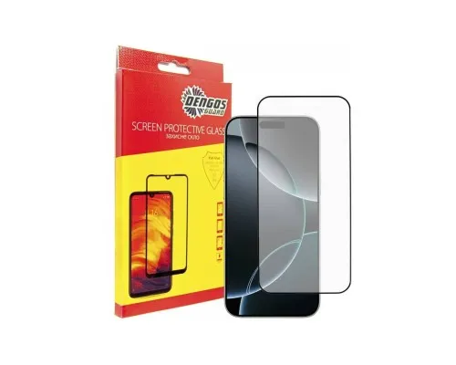 Скло захисне Dengos Full Glue iPhone 16 Pro Max (black) (TGFG-369)