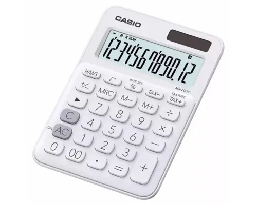 Калькулятор Casio MS-20UC-WE-W-EC, білий (CALC-CAS-MS-20UC-WE)