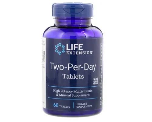 Мультивітамін Life Extension Мультивітаміни Двічі в День, Two-Per-Day, 60 таблеток (LEX-23166)