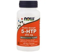 Амінокислота Now Foods 5-HTP (гідроксітріптофан), 200 мг, Подвійна Сила, 60 гелевих (NOW-00108)