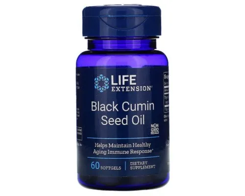 Травы Life Extension Масло семян черного тмина, Black Cumin Seed Oil, 60 капсул (LEX-17096)