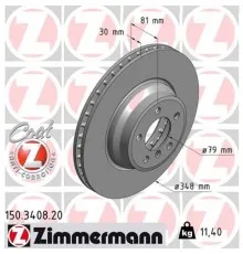 Гальмівний диск ZIMMERMANN 150.3408.20