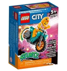 Конструктор LEGO City Stuntz Трюковый мотоцикл с цыплёнком 10 деталей (60310)