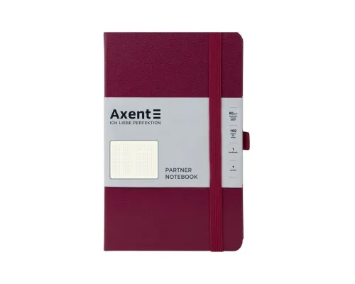 Книга записная Axent Partner, 125x195 мм, 96 листов, клетка, винная (8201-46-A)