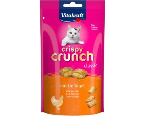 Ласощі для котів Vitakraft Crispy Crunch подушечки мясо птахів 60 г (4008239288141)