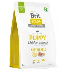 Сухий корм для собак Brit Care Dog Sustainable Puppy з куркою та комахами 3 кг (8595602558636)