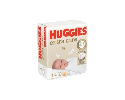 Підгузки Huggies Extra Care Розмір 1 (2-5 кг) 22 шт (5029053583235)