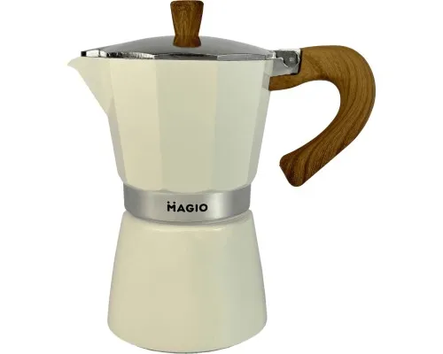 Гейзерная кофеварка Magio Бежева 9 порції 450 мл (MG-1009)