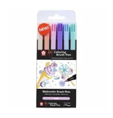 Художественный маркер KOI набор Coloring Brush Pen, SWEETS 6 цветов (8712079448691)