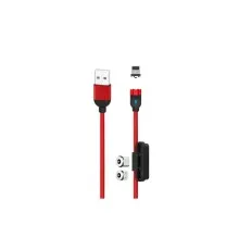 Дата кабель USB 2.0 AM to Lightning + Micro 5P + Type-C NB128 Magnetic Red XO (XO-NB128-RD)