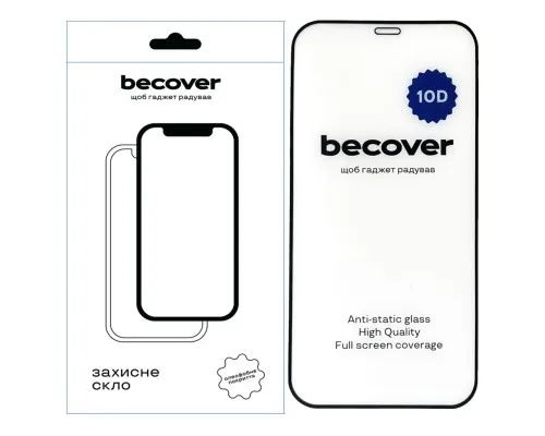 Стекло защитное BeCover Apple iPhone 12 10D Black (711324)