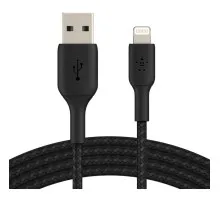 Дата кабель USB 2.0 AM to Lightning 1.0m black Belkin (CAA002BT1MBK)