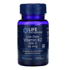 Вітамін Life Extension Вітамін К2 (МК-7) 45 мкг, Low Dose Vitamin K2 (MK-7), 90 жел (LEX-19369)