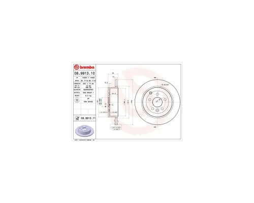 Гальмівний диск Brembo 08.9913.11