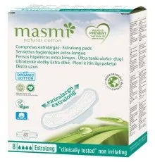 Гигиенические прокладки Masmi Extra Long для обильных выделений с крылышками 8 шт. (8432984001841)