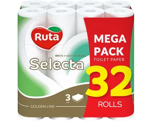 Туалетний папір Ruta Selecta 3 шари 32 рулона (4820202892687)