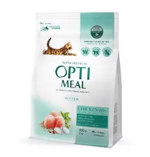 Сухий корм для кішок Optimeal для кошенят зі смаком курки 200 г (4820215360197)