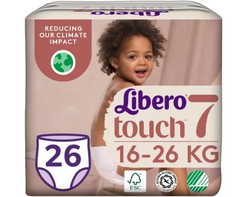 Підгузки Libero Touch Pants Розмір 7 (16-26 кг) 26 шт (7322541739786)