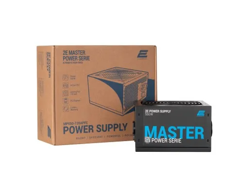 Блок живлення 2E MASTER POWER (550W), >80, 80+ White, 120mm, 1xMB 24pin(20+4), 1xCPU 8pin(4+4), 3xMolex, 5xSATA, (2E-MP550-120APFC)