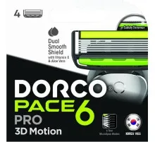 Сменные кассеты Dorco для системы Pace6 для мужчин 6 лезвий 4 шт. (8801038585666)