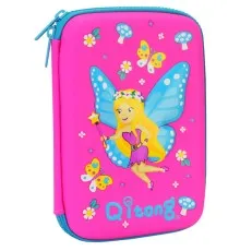 Пенал Cool For School з тисненням 1 відділення Фуксія (QT-5625-Rosered)