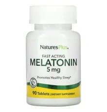 Амінокислота Natures Plus Мелатонін Швидкодіючий, 5 мг, Fast Acting Melatonin, 90 табле (NAP-47626)