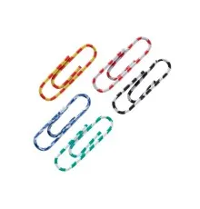 Скріпки канцелярські Axent кольорові смугасті, 28мм 100шт ( полібег) (4114-A/P)
