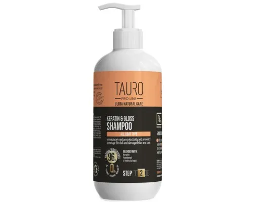 Шампунь для животных Tauro Pro Line Ultra Natural Care Keratin & Gloss 400 мл (TPL63606)