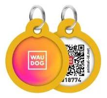 Адресник для тварин WAUDOG Smart ID з QR паспортом "Градієнт помаранчевий", коло 30 мм (230-4035)