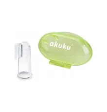 Дитяча зубна щітка Akuku силіконова, масажер для ясен, зелений (A0264)