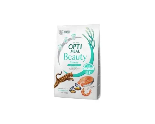 Сухий корм для кішок Optimeal Beauty Fitness для стерилізованих/кастрованих з морепродуктами 4 кг (4820215369824)