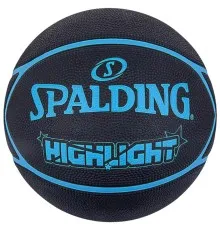 М'яч баскетбольний Spalding Highlight чорний, синій Уні 7 84356Z (689344405391)