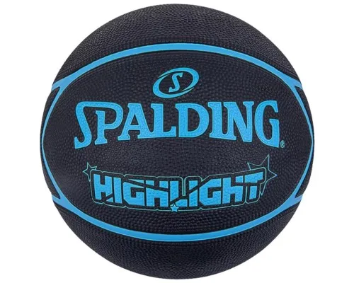 Мяч баскетбольный Spalding Highlight чорний, синій Уні 7 84356Z (689344405391)
