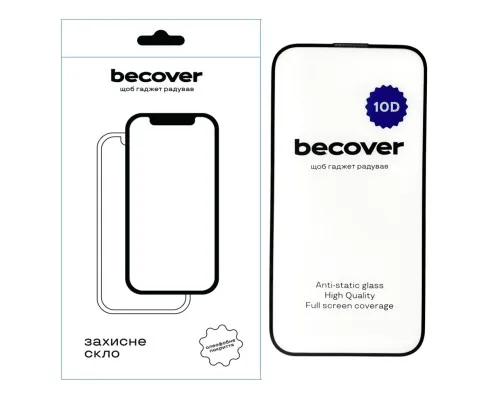 Скло захисне BeCover Apple iPhone 14 10D Black (711325)